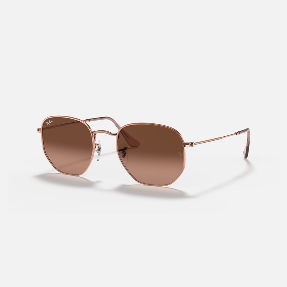Ray-Ban Gold and Brown Sunglasses